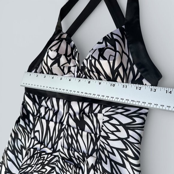 MORGAN & CO Company Black White Criss Cross Back Formal Dress Gown XS Prom - Picture 6 of 8